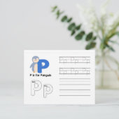 幼稚園向け手書きフラッシュカード | P,Q | ポストカード (スタンド正面)