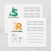 幼稚園向け手書きフラッシュカード | R,S | ポストカード (正面/裏面)