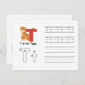 幼稚園向け手書きフラッシュカード | T、U | ポストカード (正面/裏面)