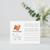 幼稚園向け手書きフラッシュカード | V、W | ポストカード (スタンド正面)