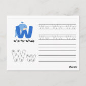 幼稚園向け手書きフラッシュカード | V、W | ポストカード (裏面)