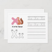 幼稚園向け手書きフラッシュカード | X,Y | ポストカード (正面/裏面)
