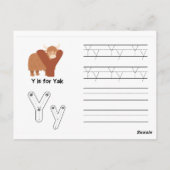 幼稚園向け手書きフラッシュカード | X,Y | ポストカード (裏面)