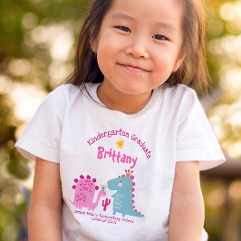 幼稚園女子卒業恐竜名前をカスタムする Tシャツ