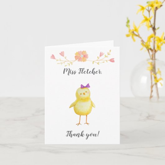 幼稚園小学校先生感謝していあなた カード (黄色い花)