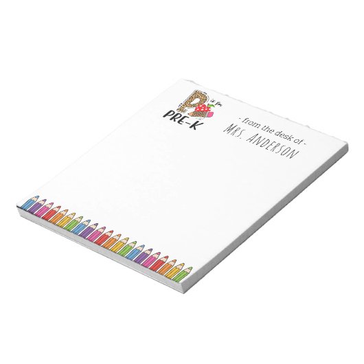 幼稚園就学前の先生のためのメモ帳「P」 ノートパッド (回転)