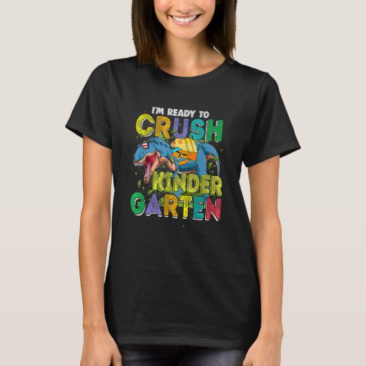 幼稚園恐竜新学期の初日 Tシャツ (正面)