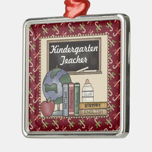 幼稚園教師のクリスマスの記念品 メタルオーナメント (左)