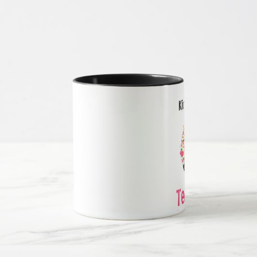 幼稚園教師のペンキの(ばちゃばちゃ)跳ねるのりんごのマグ マグカップ (中央)