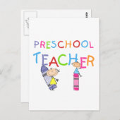 幼稚園教師Tシャツとギフト ポストカード (正面/裏面)