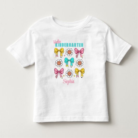 幼稚園新学期かわいいボウペンシル名 トドラーTシャツ (正面)