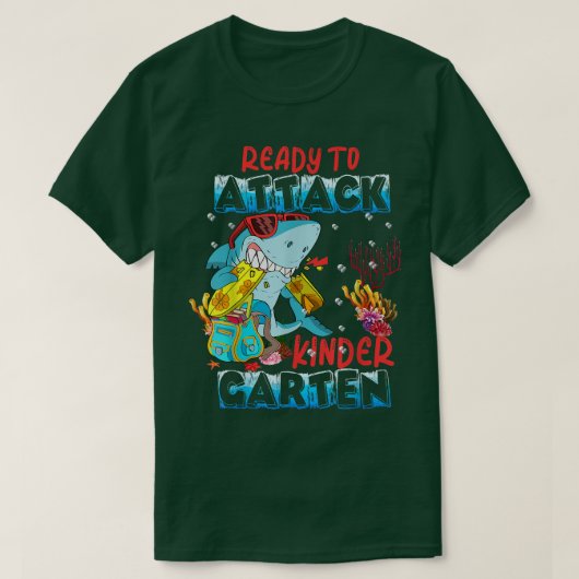 幼稚園新学期サメを攻撃 Tシャツ (デザイン正面)