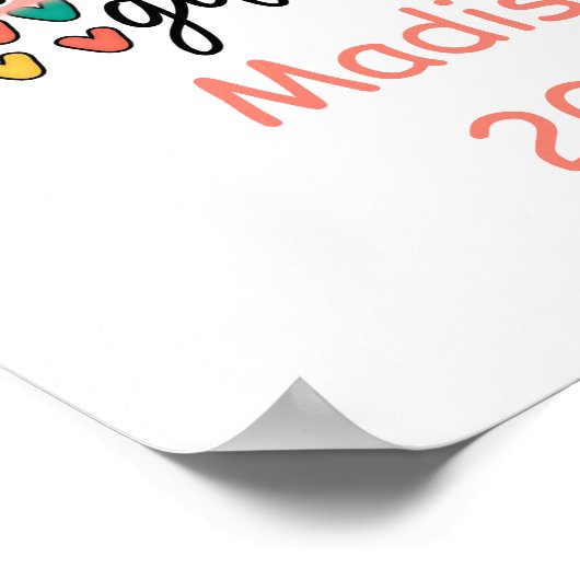 幼稚園新学期レインボーパーソナライズされた ポスター (角)