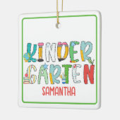 幼稚園新学期 パーソナライズされた セラミックオーナメント (左)