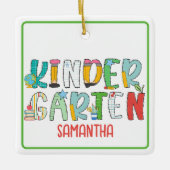 幼稚園新学期 パーソナライズされた セラミックオーナメント (正面)