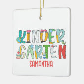 幼稚園新学期 パーソナライズされた セラミックオーナメント (左)