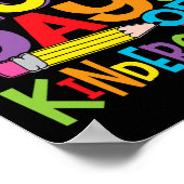 幼稚園日と先生100 カラフル人 ポスター (角)