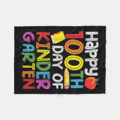 幼稚園日100先生キッズ100日 フリースブランケット (正面(横))