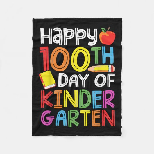 幼稚園日100先生キッズ100日 フリースブランケット (正面)