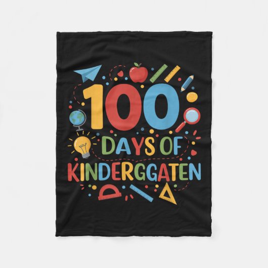 幼稚園日100日 フリースブランケット (正面)