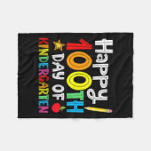 幼稚園日- Happy 100th Day Of School G フリースブランケット (正面(横))