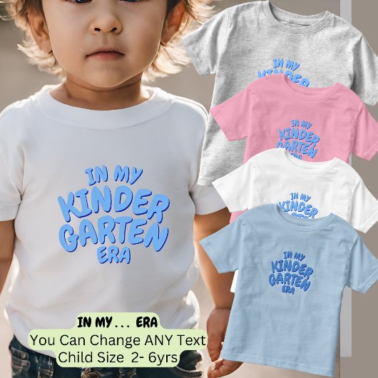 幼稚園時代の私 オーダーメイド 青いデザインに追加 トドラーTシャツ