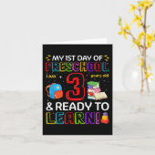 幼稚園1日目の私は3歳で読 カード (黄色い花)