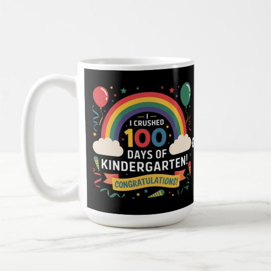幼稚園100日をクリア カスタマイズ コーヒーマグカップ (左)