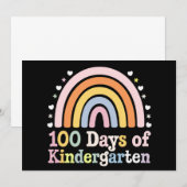 幼稚園100日目の先生と子供たち 100日 招待状 (正面/裏面)