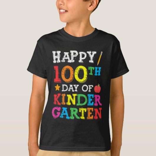 幼稚園100日目ハッピースクー100日目 Tシャツ (正面)