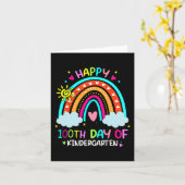 幼稚園100日目レインボー100日 カード (黄色い花)