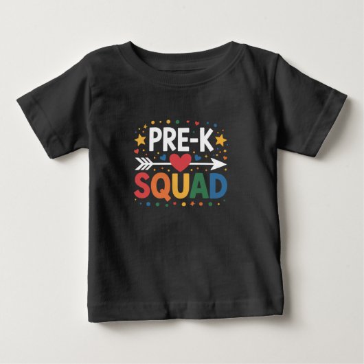 幼稚園・プリスクール+初等教育の1日目 バック・トゥ・スクール ベビーTシャツ (正面)