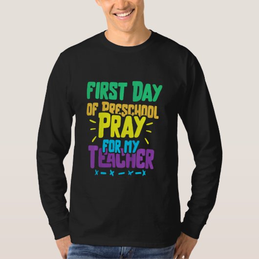 幼稚園 プレスクール 初日の 学校 Tシャツ (正面)