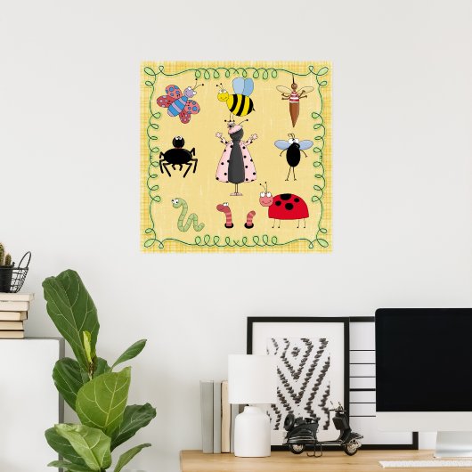 幼稚園 ポスター 虫 (ホームオフィス)