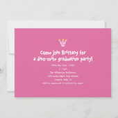 幼稚園 卒園 写真 恐竜 女の子 かわいい 招待状 (裏面)