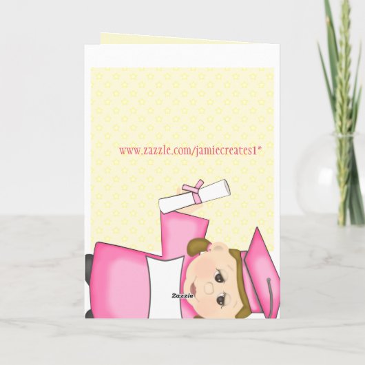 幼稚園/幼稚園の女の子の卒業カード カード (裏面)