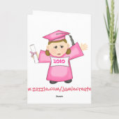 幼稚園/幼稚園の女の子の卒業 カード (裏面)