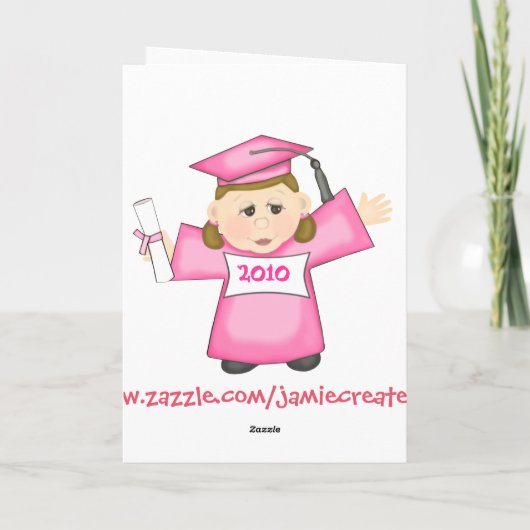 幼稚園/幼稚園の女の子の卒業 カード (裏面)