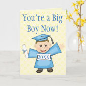 幼稚園/幼稚園の男の子の卒業カード カード (黄色い花)