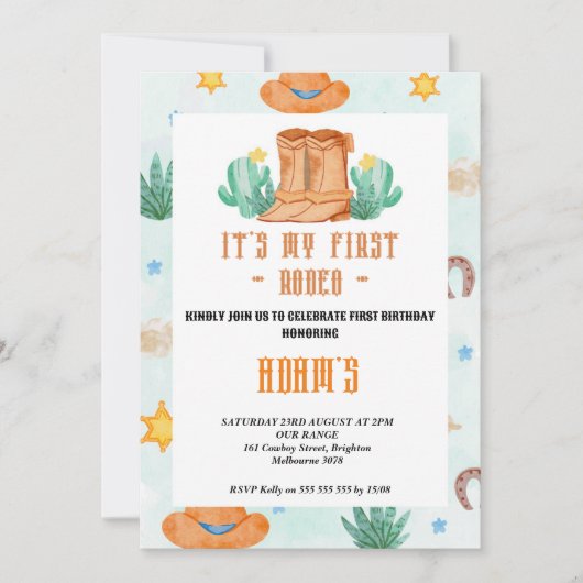 幼稚園 私の初めてのロデオカウボーイ 招待状