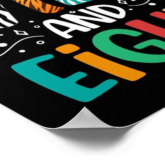 幼稚園・8誕生日8おもしろい歳 ポスター (角)