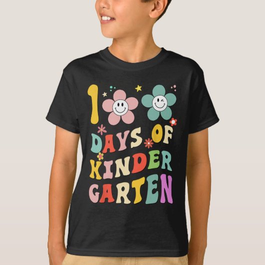 幼稚園Groovy 100th Day School Tの100日 Tシャツ (正面)