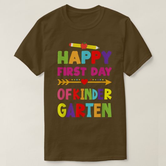幼稚園Tの幼稚園の幸せな初日 Tシャツ (デザイン正面)