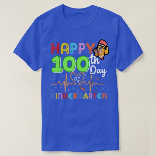 幼稚園Tシャツ100日クラシックおめでとう Tシャツ (デザイン正面)