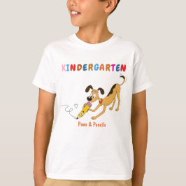 幼稚園Tシャツ 犬と鉛筆 Tシャツ