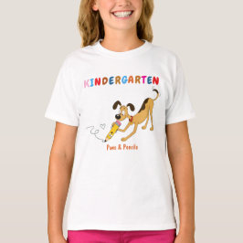 幼稚園Tシャツ 犬と鉛筆 Tシャツ