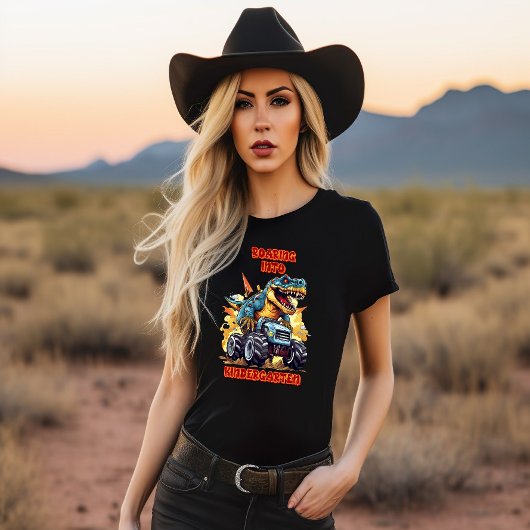 幼稚園Tレックスとモンスタートラックに爆笑 Tシャツ