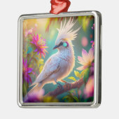 幼若鳥冠赤面羽ハトファンタジー鳥 メタルオーナメント (左)