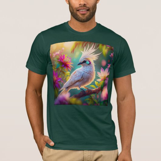 幼若鳥冠赤面羽ハトファンタジー鳥 Tシャツ (正面)