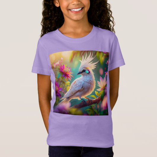 幼若鳥冠赤面羽ハトファンタジー鳥 Tシャツ (正面)